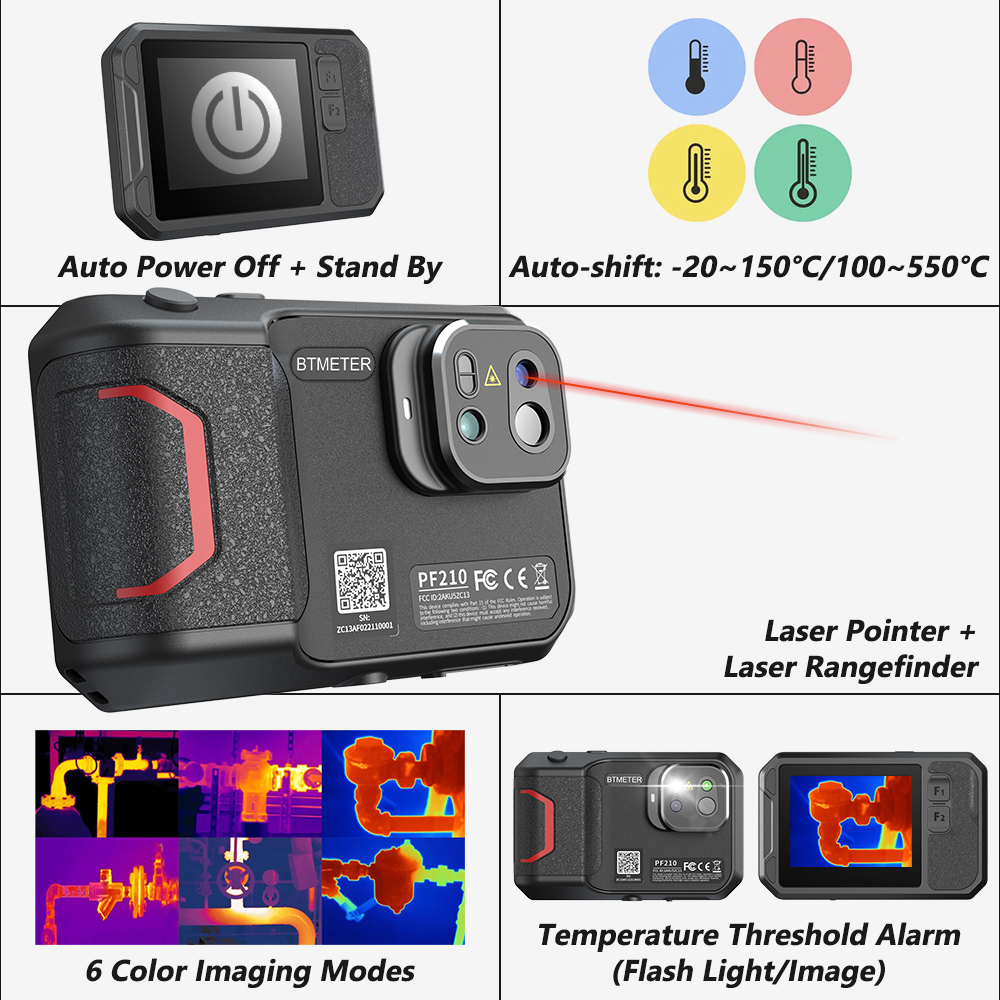 Industrial Laser Guide - Caméra thermique 256x192, imageur infrarouge portable